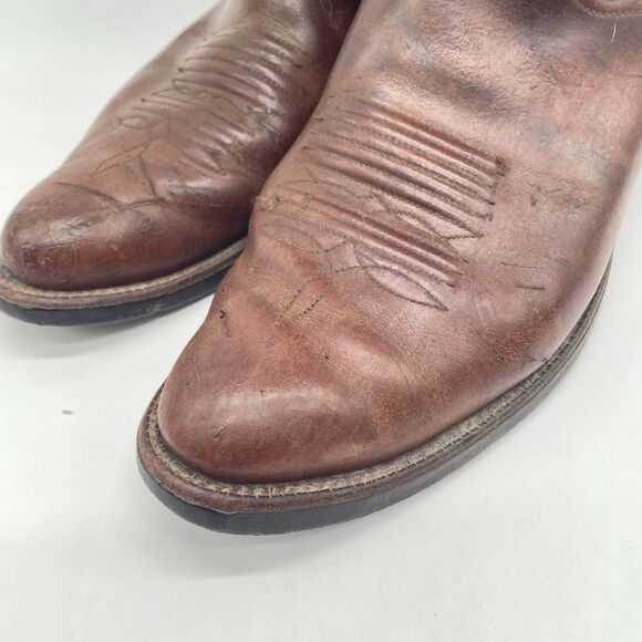 Vintage Sanders Western Cowboy Boots Men’s 10.5 D Brown Leather Mexico main image 8
